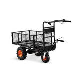Electric Utility Cart, 500lbs Capacity Power Wagon, 36V 432W Battery Powered Steel Garden Cart with Brake, Heavy Duty Electric Assist Wagon, Material